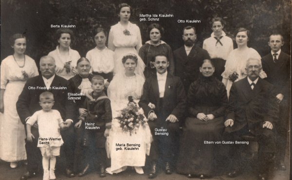 Hochzeit von Gustav Bensing mit Maria Kiaulehn